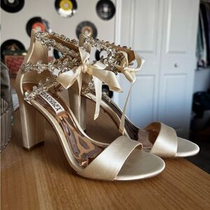 Badgley Mischka Everafter Embellished Block Heel
